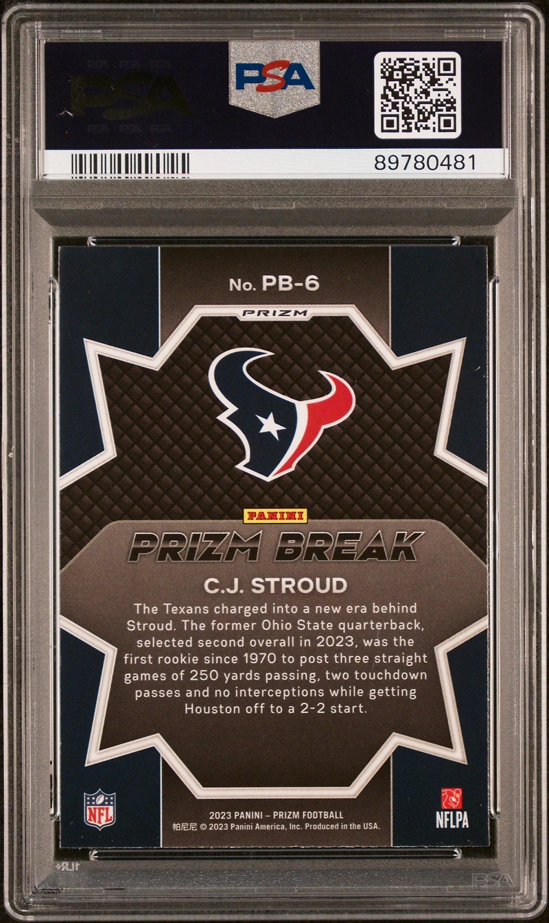 2023 Panini Prizm Prizm Break Pb6 Cj Stroud PSA 10