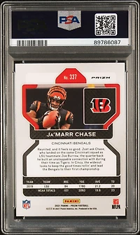 2021 Panini Prizm 337 Ja’marr Chase Pink Prizm PSA 10