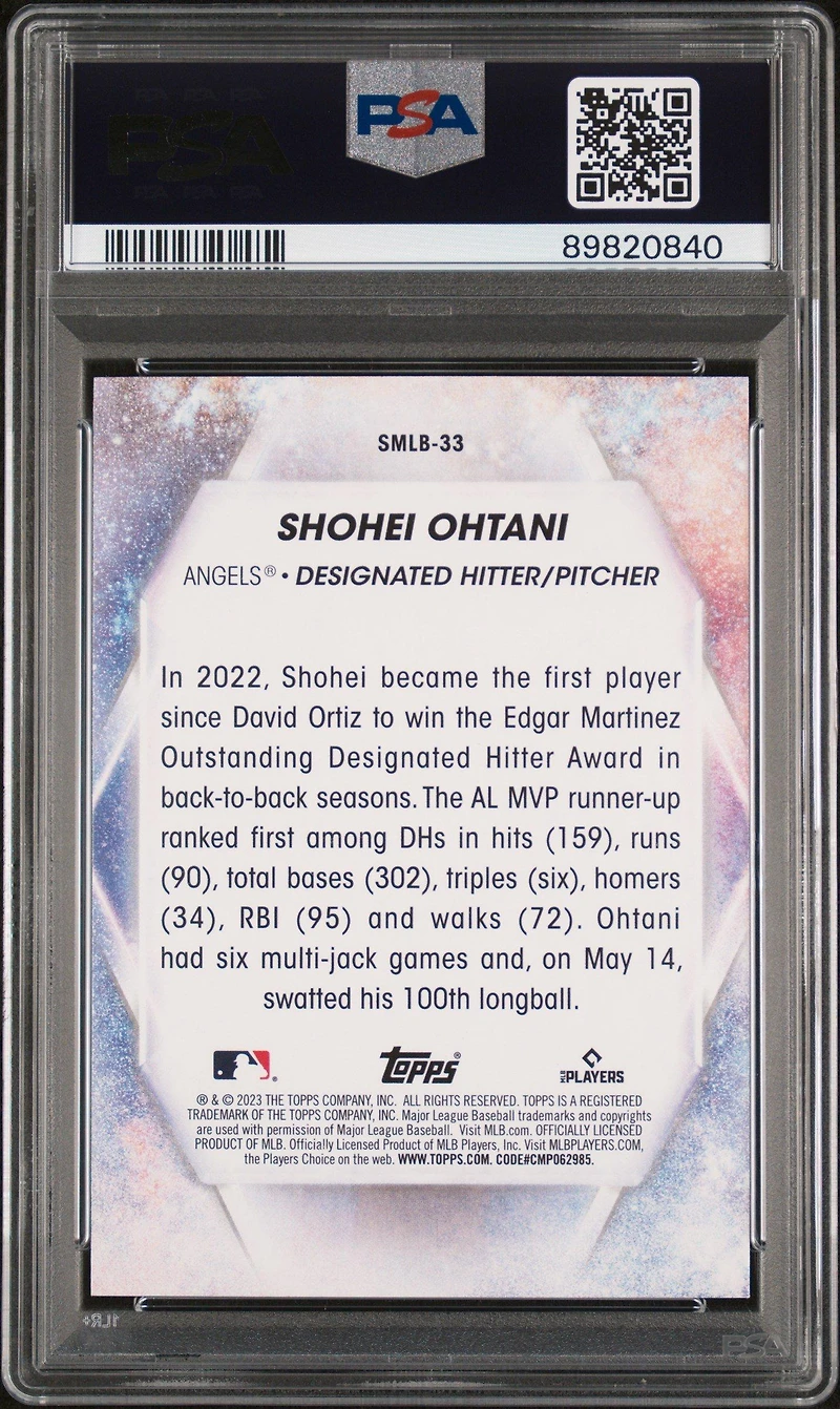 2023 Topps Stars Of Mlb Smlb33 Shohei Ohtani Series 2 PSA 10