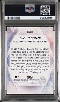 2023 Topps Stars Of Mlb Smlb33 Shohei Ohtani Series 2 PSA 10