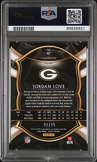 2020 Panini Select 47 Jordan Love Blue Disco Prizm PSA 9
