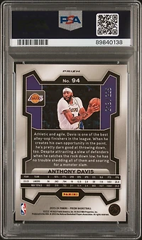 2023 Panini Prizm 94 Anthony Davis Teal Ice PSA 10