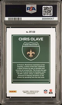 2022 Panini Donruss Downtown Dtco Chris Olave PSA 10