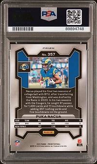 2023 Panini Prizm 357 Puka Nacua Neon Green Pulsar PSA 9
