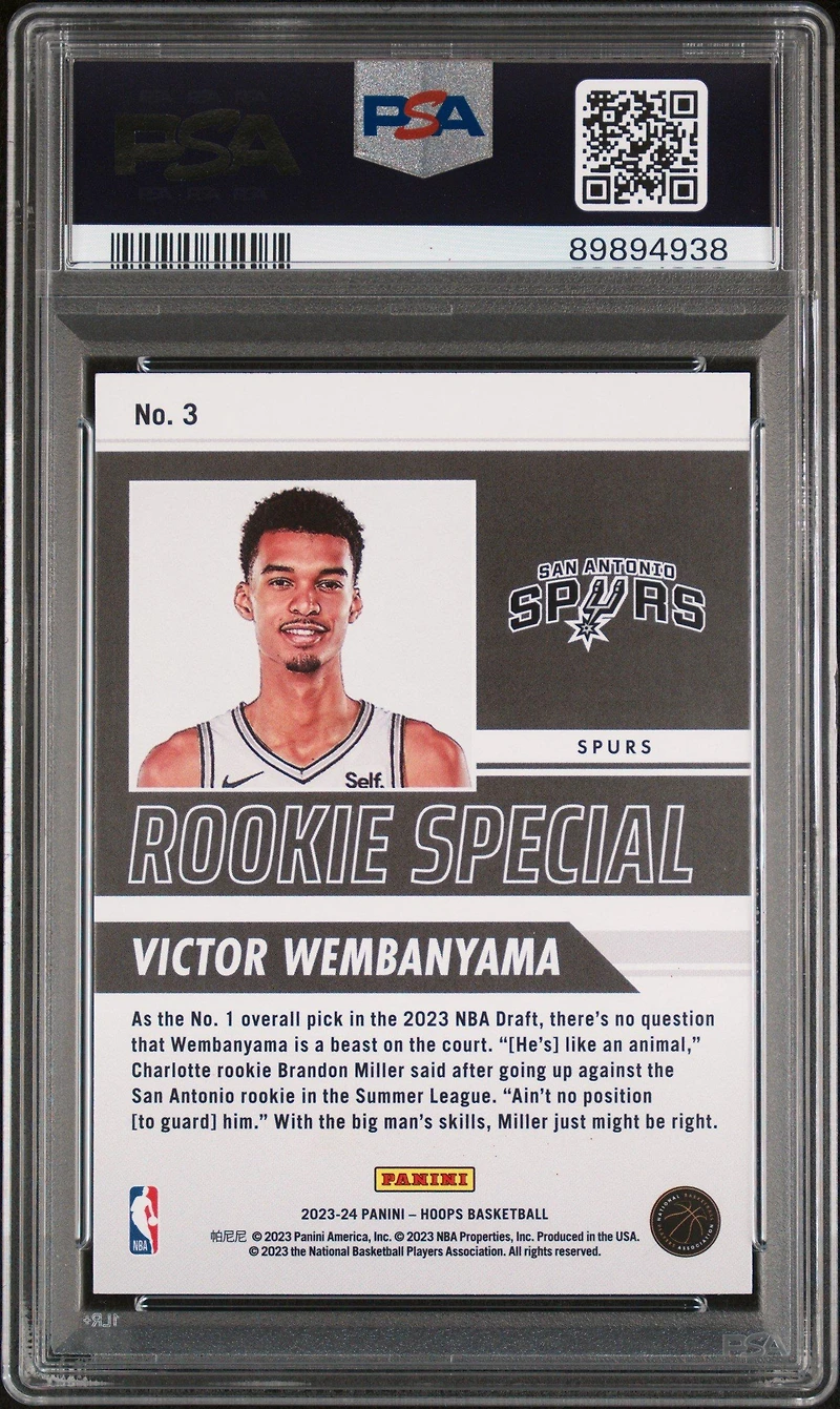 2023 Panini Nba Hoops Rookie Special 3 Victor Wembanyama PSA 10