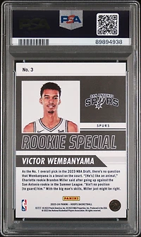 2023 Panini Nba Hoops Rookie Special 3 Victor Wembanyama PSA 10