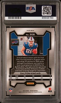 2023 Panini Prizm 308 Dalton Kincaid Silver Prizm PSA 10