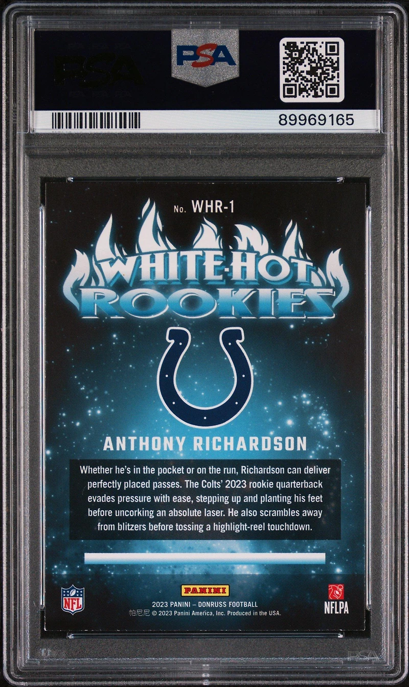 2023 Panini Donruss White Hot Rookies 1 Anthony Richardson PSA 9