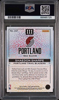 2022 Panini Court Kings 147 Shaedon Sharpe PSA 9