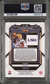 2023 Panini Prizm Draft Picks 46 Ja'marr Chase Red Flash PSA