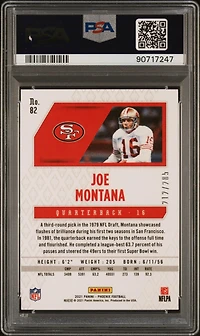 2021 Panini Phoenix 82 Joe Montana Red Lazer PSA 10