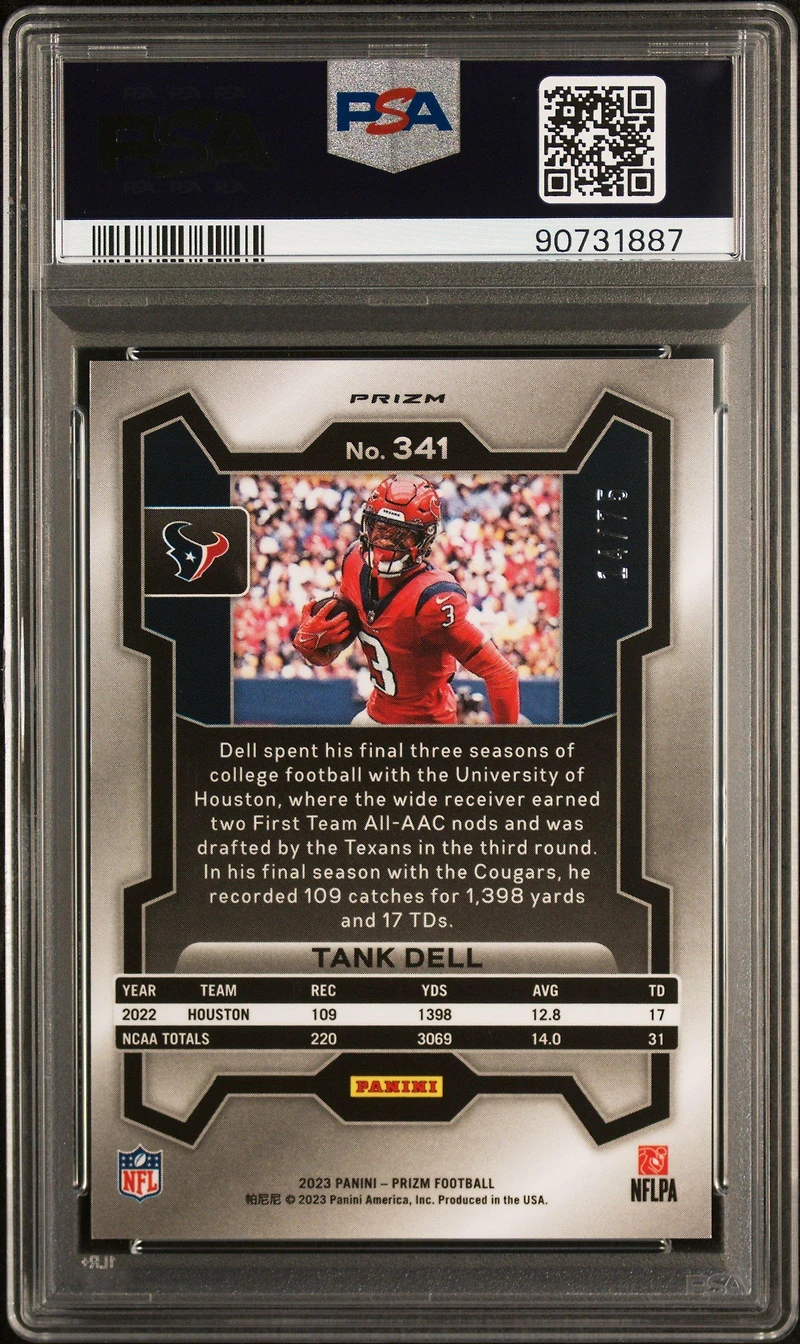 2023 Panini Prizm 341 Tank Dell Green Scope PSA 9