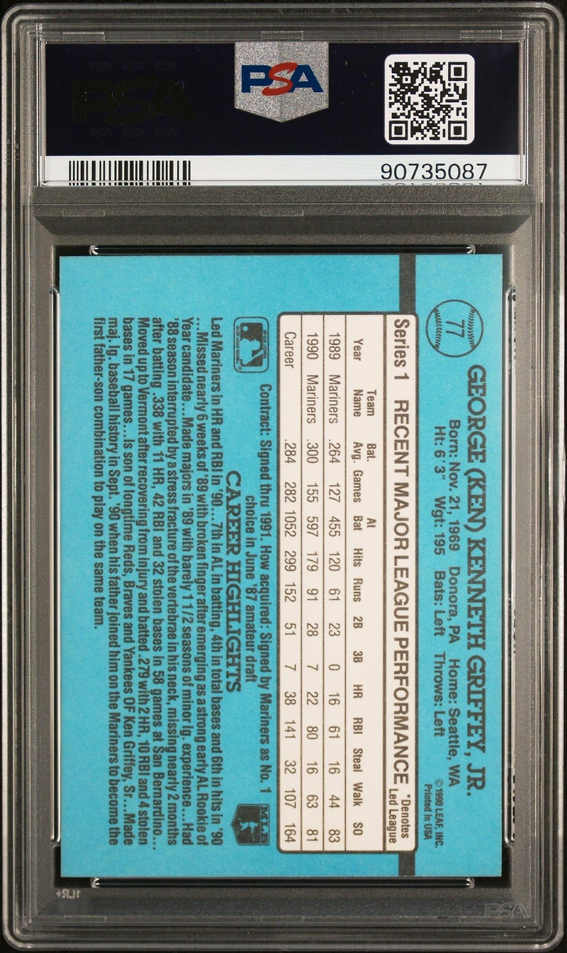 1991 Donruss 77 Ken Griffey Jr. PSA 9