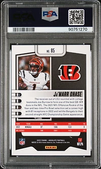 2023 Panini Absolute 85 Ja'marr Chase Green Waves PSA 8