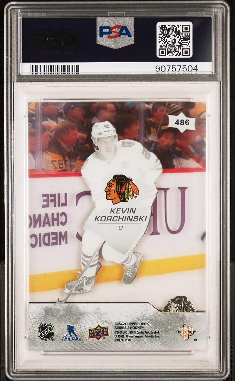 2023 Upper Deck 486 Kevin Korchinski Clear Cut PSA 10