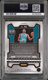 2023 Panini Prizm 152 Brandon Miller Pink Ice PSA