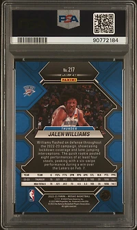 2022 Panini Mosaic 217 Jalen Williams Reactive Yellow PSA 10