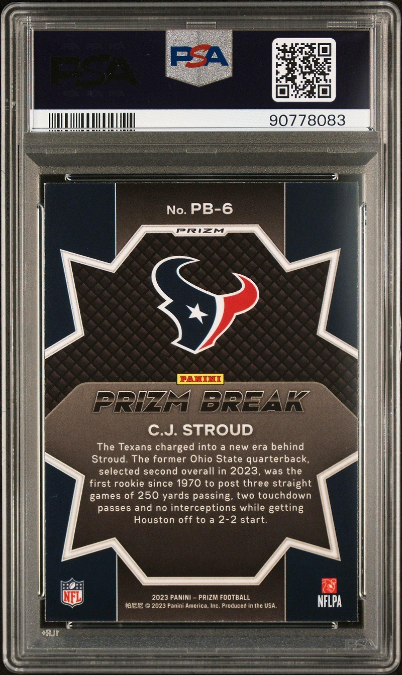 2023 Panini Prizm Prizm Break Pb6 Cj Stroud Green Ice PSA 10