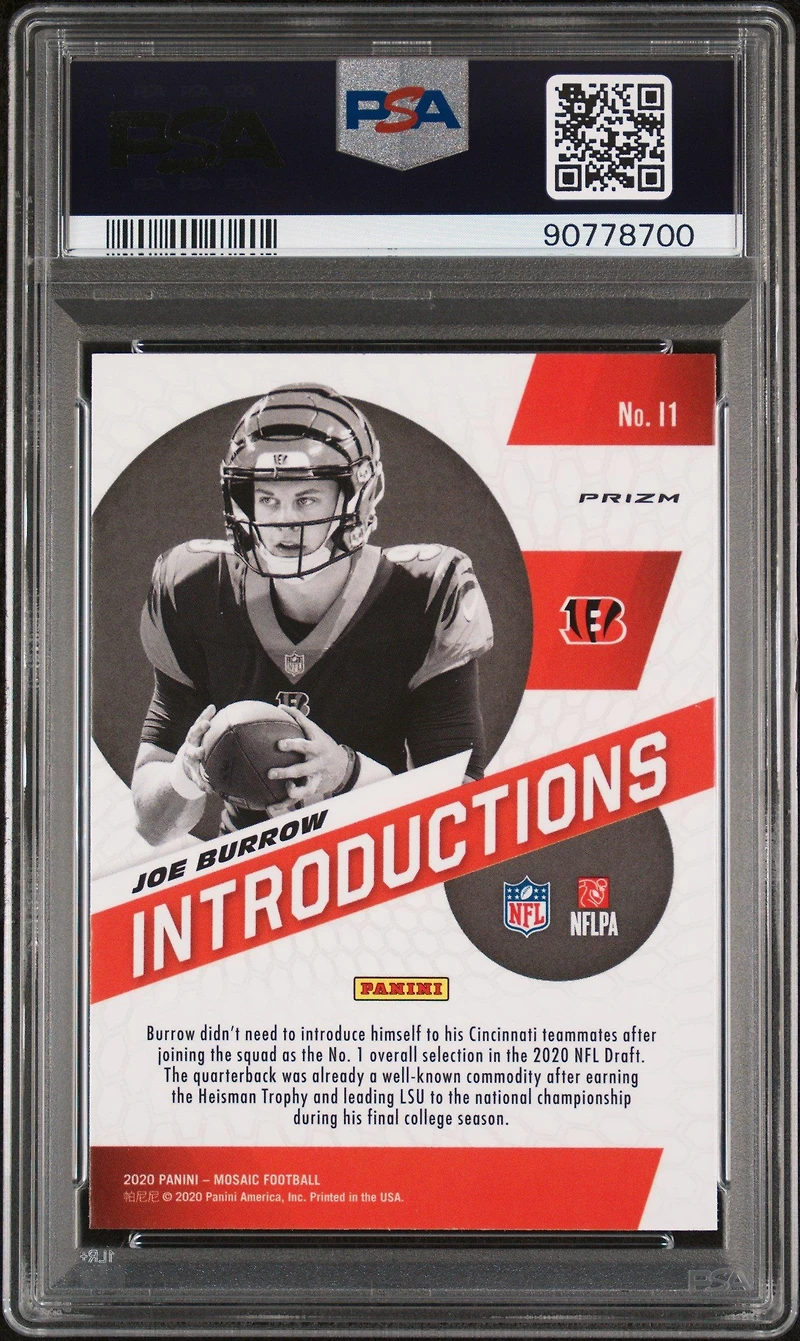 2020 Panini Mosaic Introductions I1 Joe Burrow PSA 10