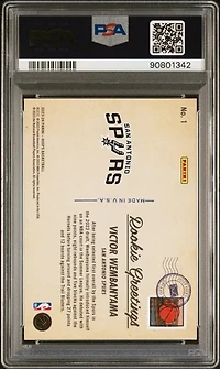 2023 Panini Nba Hoops Rookie Greetings 1 Victor Wembanyama PSA 10