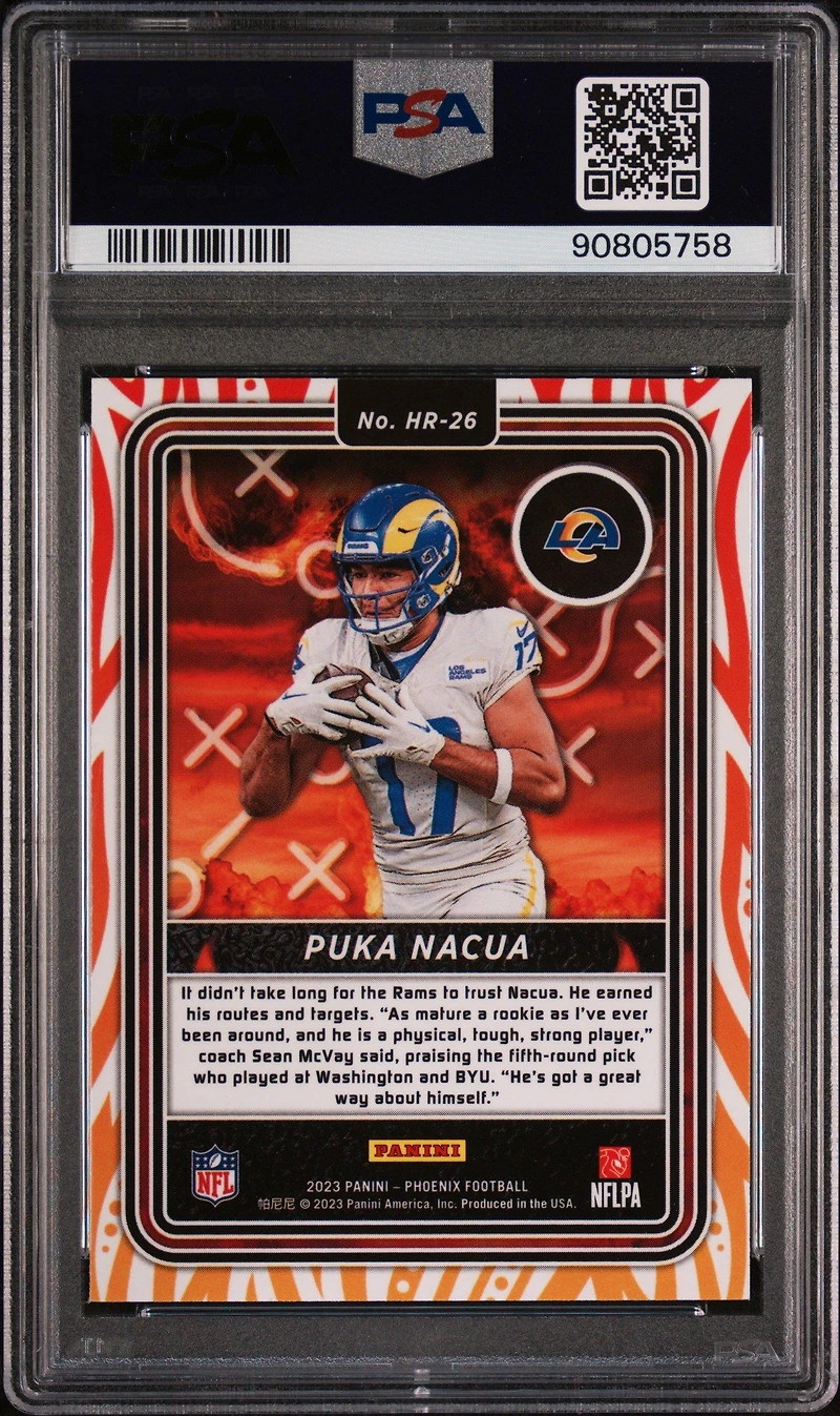 2023 Panini Phoenix Hot Routes Hr26 Puka Nacua PSA 9