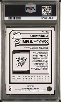 2023 Panini Nba Hoops 252 Cason Wallace Teal Explosion PSA 10
