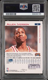 1997 Fleer 3 Allen Iverson Tiffany PSA 9