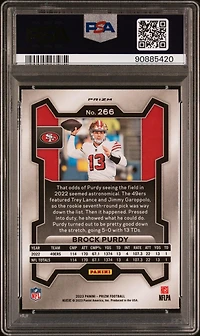 2023 Panini Prizm 266 Brock Purdy Green Wave PSA 10