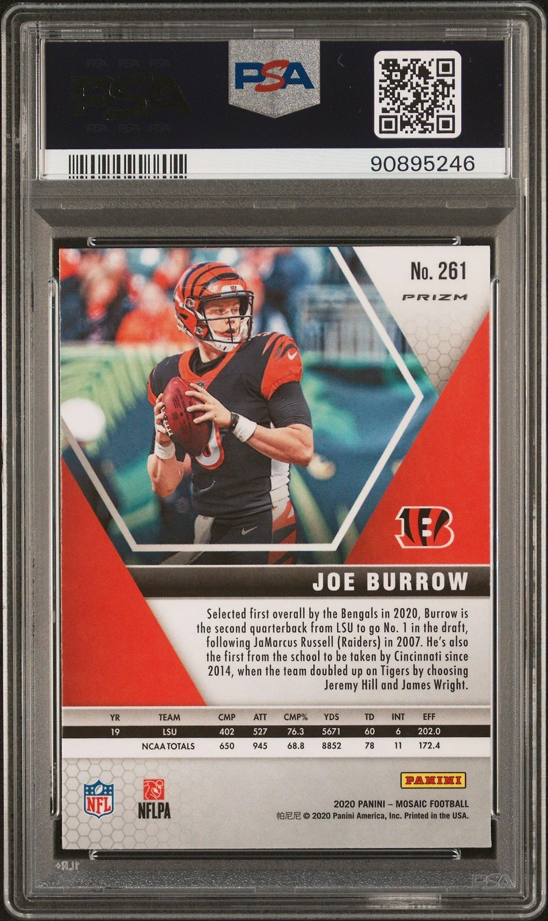2020 Panini Mosaic 261 Joe Burrow Genesis PSA 9