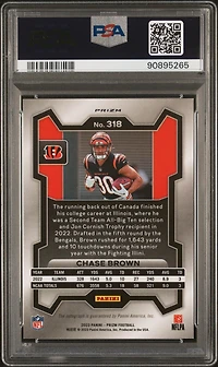 2023 Panini Prizm 318 Chase Brown Autograph-no Huddle PSA 9