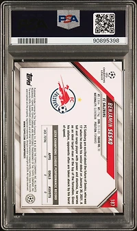 2021 Topps Chrome Uefa Champions League 187 Benjamin Sesko Black & White Raywave Refractor PSA 10