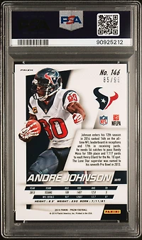 2014 Panini Prizm 146 Andre Johnson Light Blue Wave Prizm PSA 9