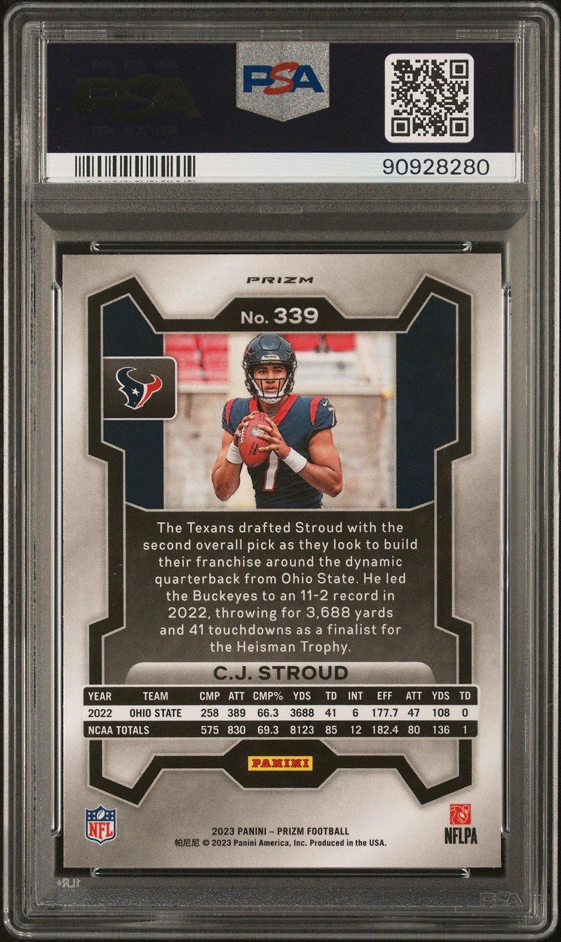 2023 Panini Prizm 339 Cj Stroud Disco Prizm PSA