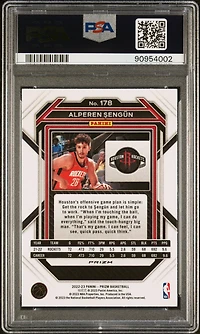 2022 Panini Prizm 178 Alperen Sengun Red Ice PSA 10