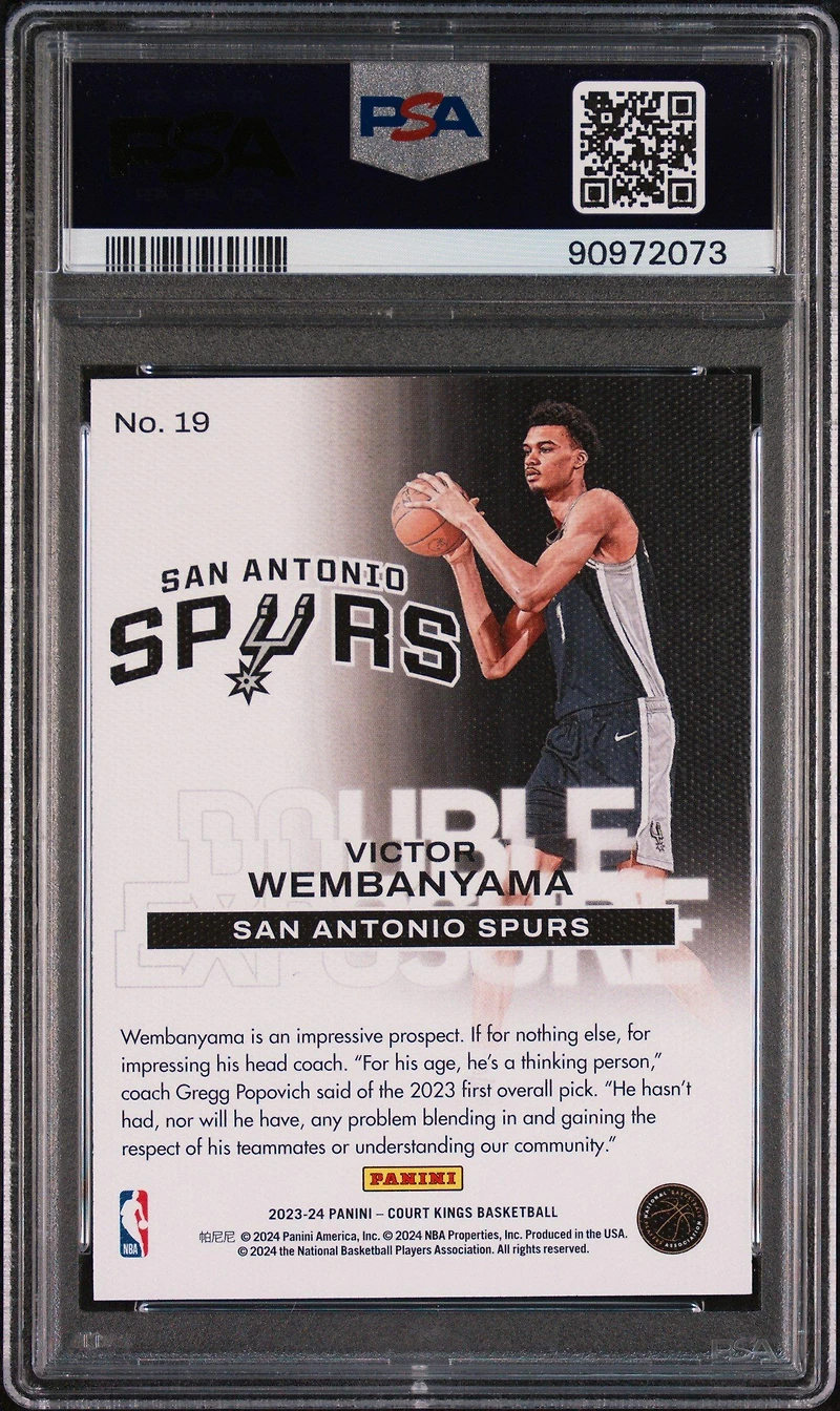 2023 Panini Court Kings Double Exposure 19 Victor Wembanyama PSA 9