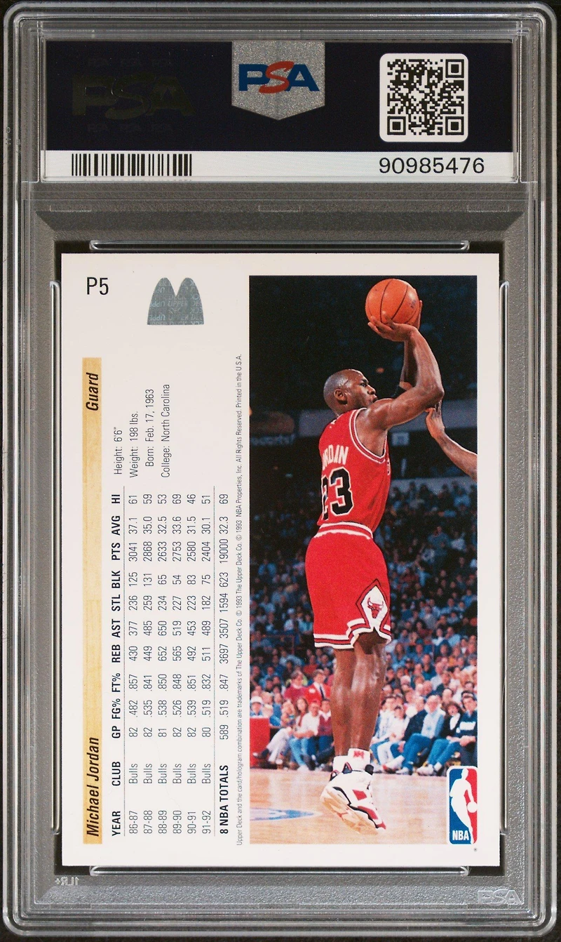 1992 Upper Deck Mcdonald's P5 Michael Jordan PSA 10