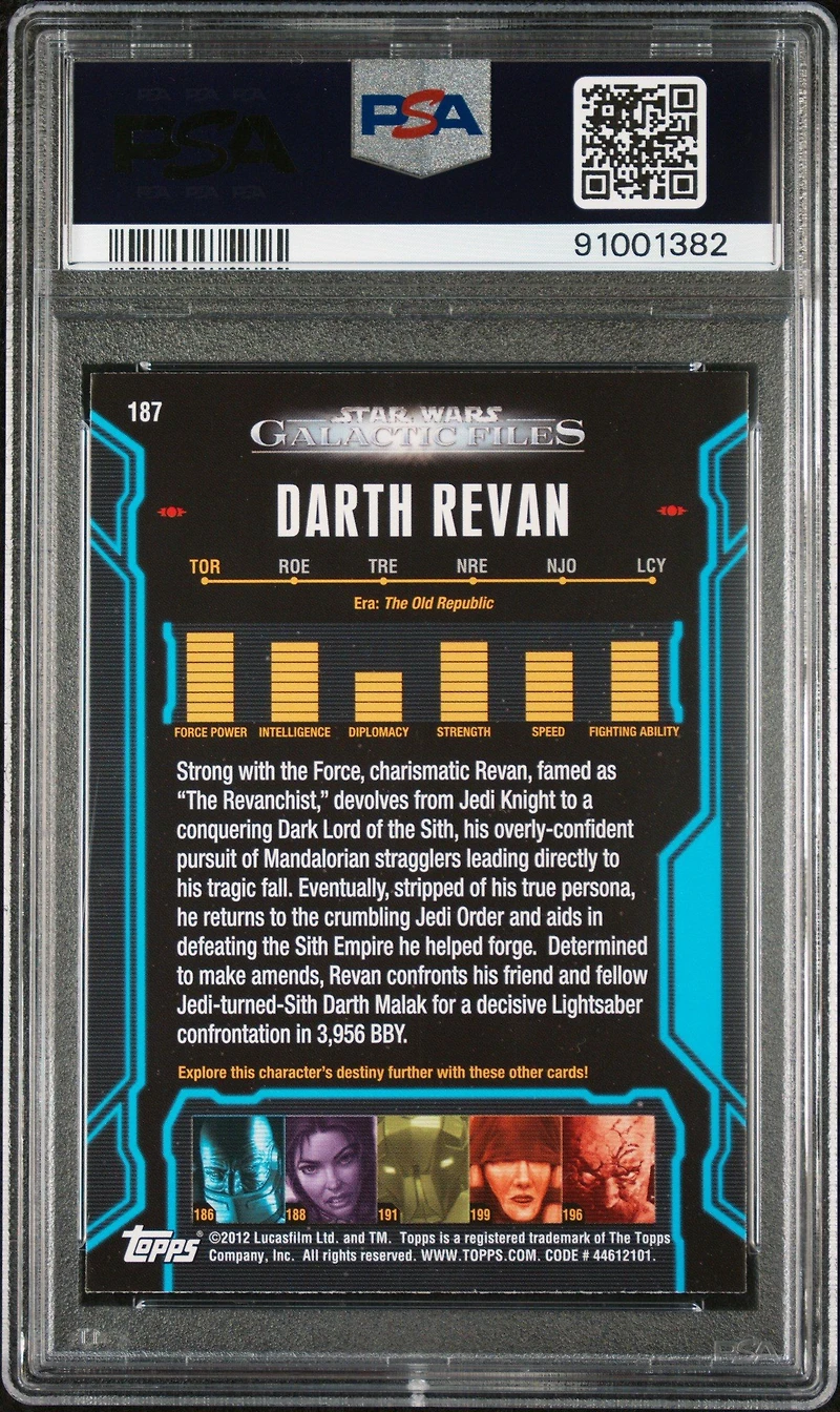 2012 Topps Star Wars Galactic Files 187 Darth Revan PSA 8