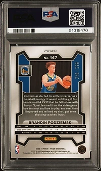 2023 Panini Prizm 147 Brandin Podziemski Red Prizm PSA 10