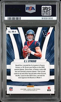 2023 Panini Rookies & Stars Rookie Rush Rr4 Cj Stroud PSA 10