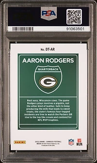 2022 Panini Donruss Downtown Dtar Aaron Rodgers PSA 9