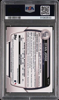 2023 Bowman Mega Box Chrome 22 Dyan Jorge Gold Refractor PSA 10