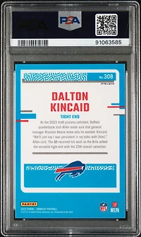2023 Panini Donruss 308 Dalton Kincaid Optic Preview-pink PSA 10