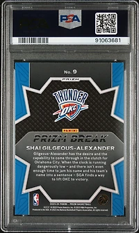 2023 Panini Prizm Prizm Break 9 Shai Gilgeous-alexander Silver Prizm PSA 10