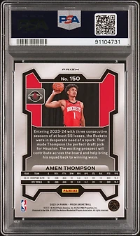 2023 Panini Prizm 150 Amen Thompson Pink Ice PSA 10