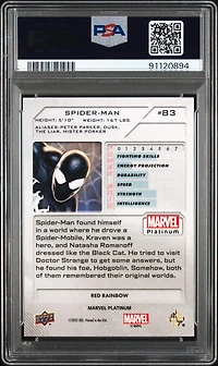 2023 Upper Deck Marvel Platinum 83 Spider-man (symbiote Suit) Red Rainbow PSA 10