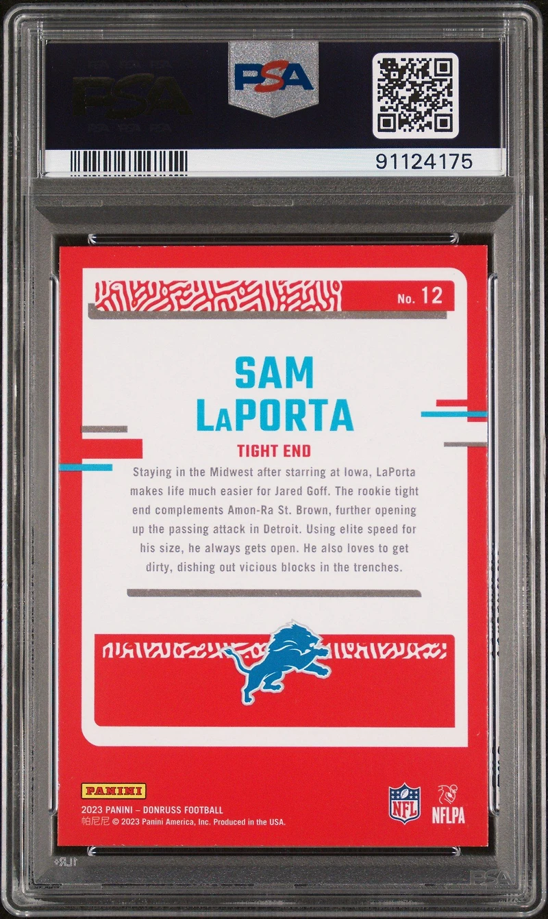 2023 Panini Donruss The Rookies 12 Sam Laporta PSA 9