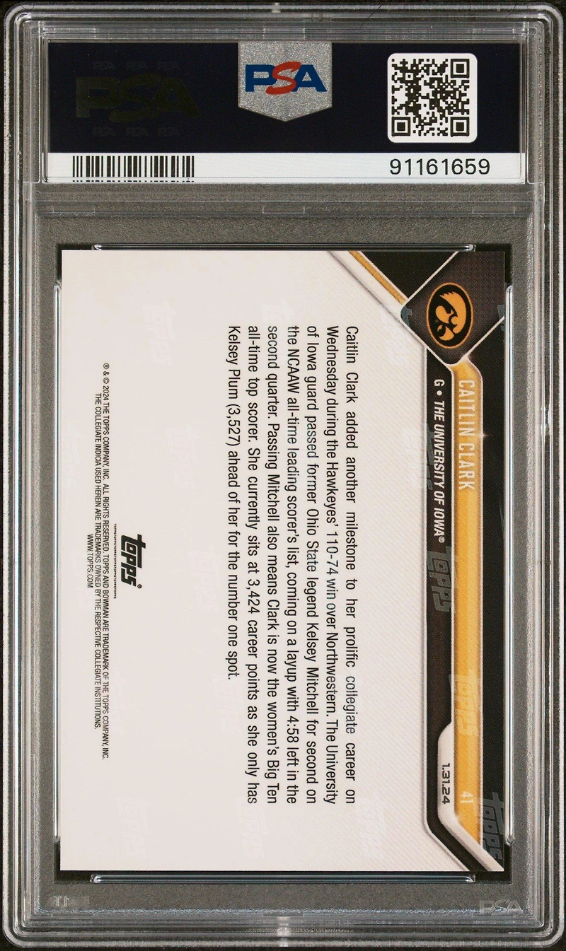 2023 Bowman U Now Caitlin Clark PSA 10