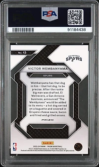 2023 Panini Prizm Emergent 12 Victor Wembanyama Silver Prizm PSA