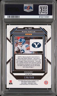 2023 Panini Prizm Draft Picks 197 Puka Nacua Purple Ice PSA 10