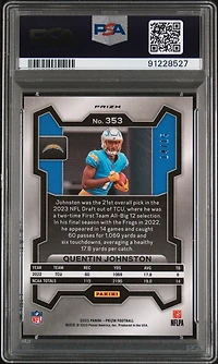 2023 Panini Prizm 353 Quentin Johnston Forest Camo PSA 10